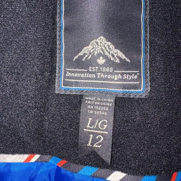 Orage stripe snowboard jacket boy's sz L (12) NWOT